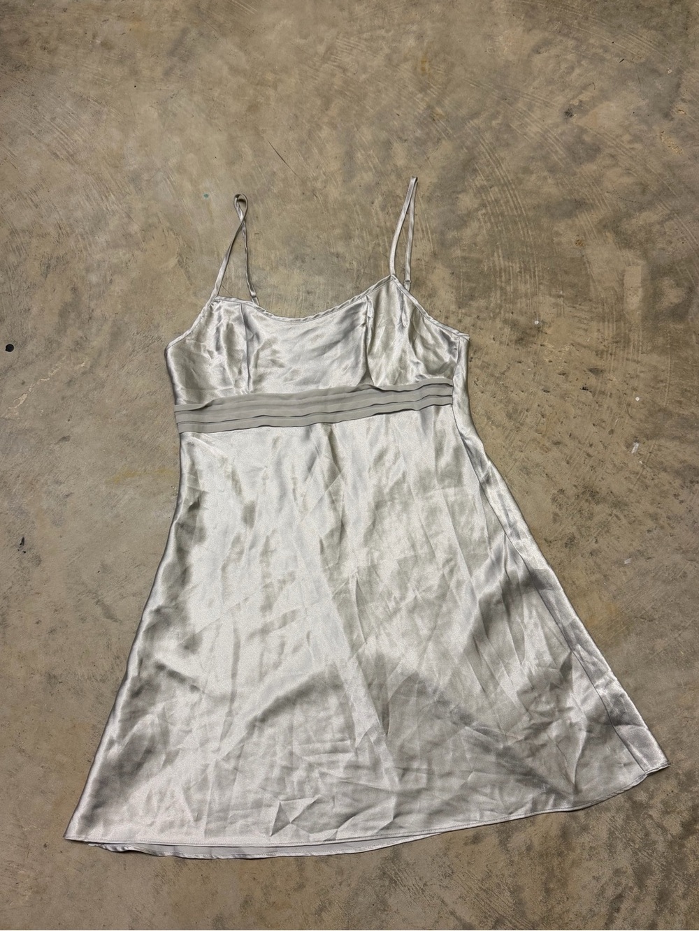 Cabernet Silver Satin Slip Chemise